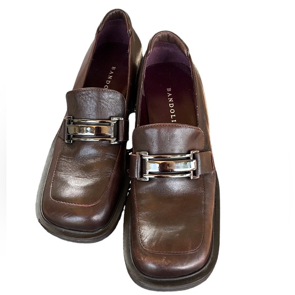 Bandolino Women’s Regis Brown Leather Loafers. Y2K. Made in Brazil. Block Heel 6 - Picture 1 of 11